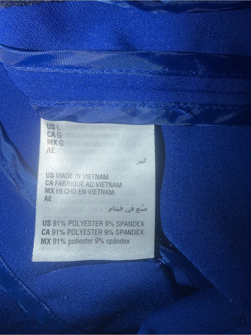 INC International Concepts Cobalt Blue 3/4 Ruched Sleeve Blazer L - Picture 6 of 7